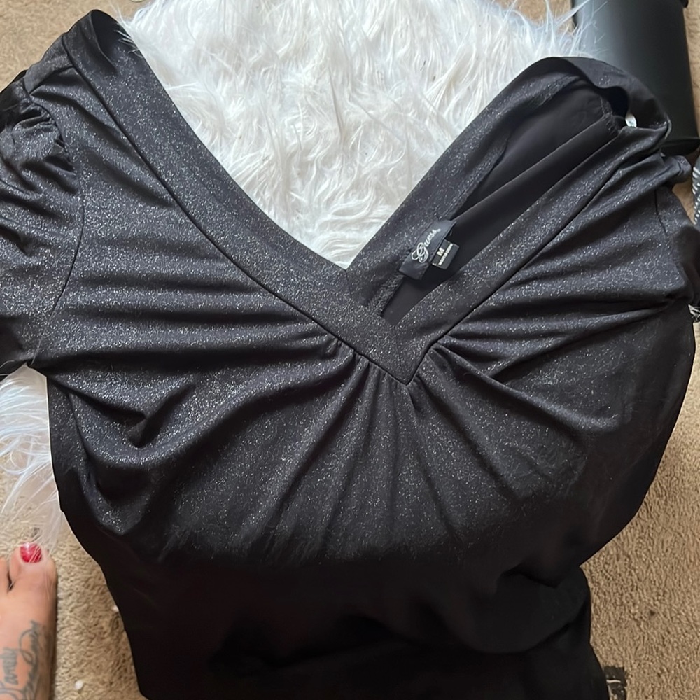 Guess Black Glitter Blouse